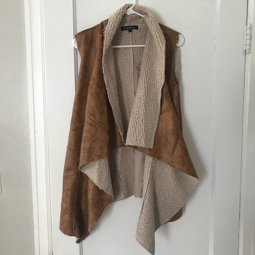 Faux Leather + Sherpa Vest